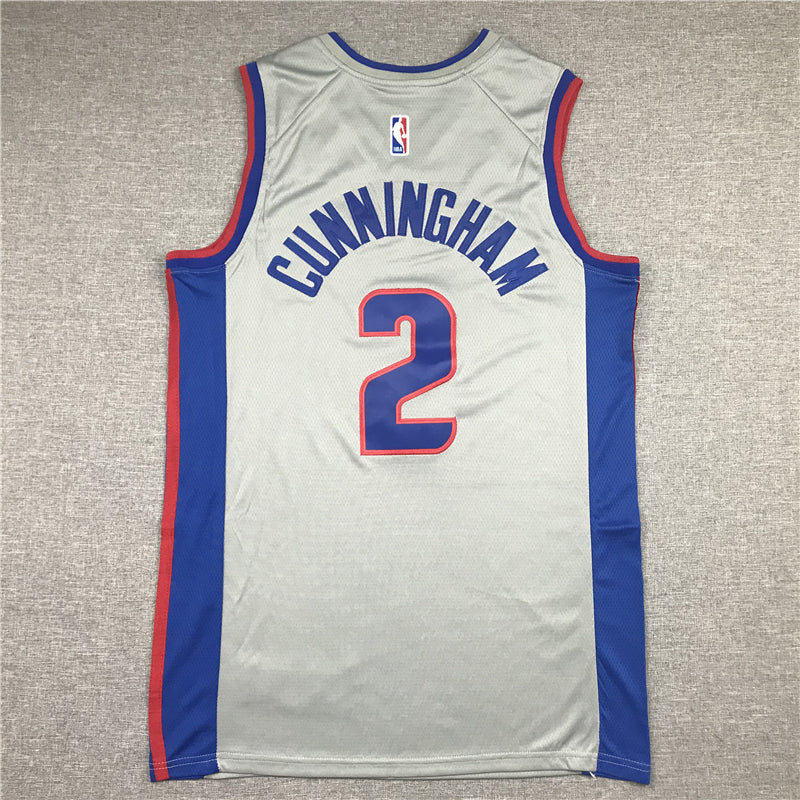 Men's Detroit Pistons Cade Cunningham Gray 2021/22 Swingman Player Jersey1