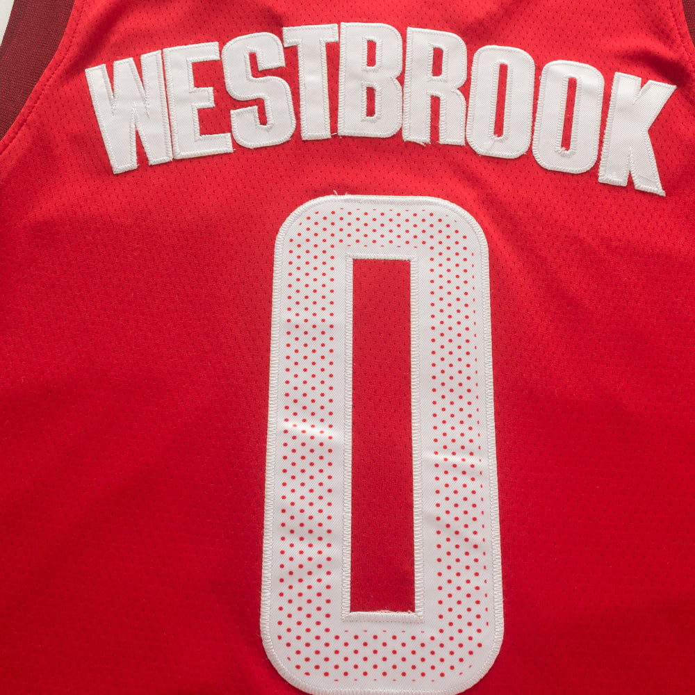 Men's Houston Rockets Russell Westbrook #0 NBA Red Classics Swingman Jersey1