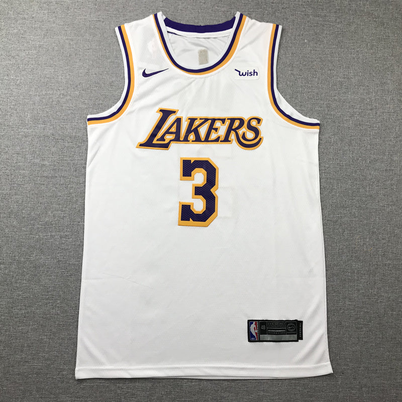Men's Los Angeles Lakers Anthony Davis White #3 NBA Swingman Jersey1