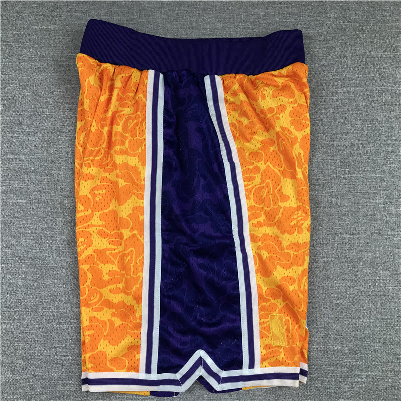 Men's Los Angeles Lakers Yellow Basketball Shorts1