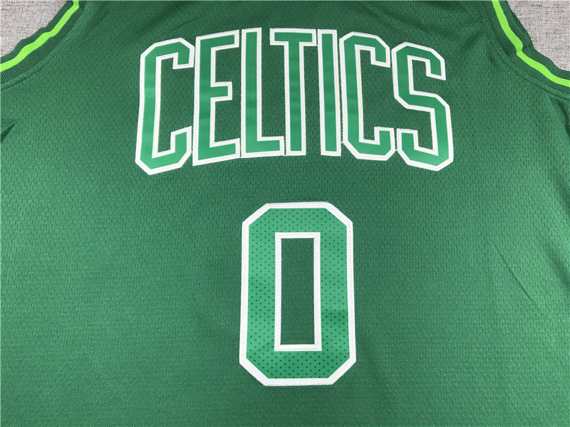 Men's Boston Celtics Jayson Tatum #0 Green Swingman Player Jersey1