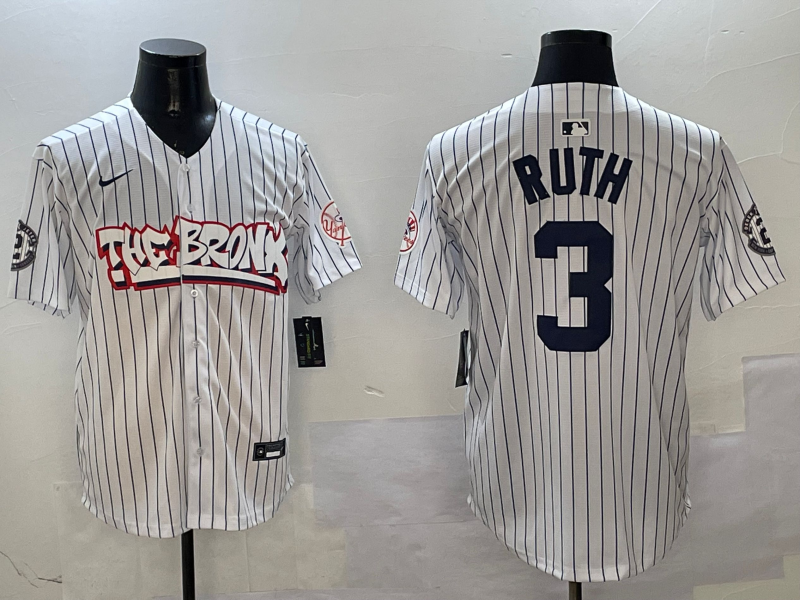 Men's New York Yankees Babe Ruth White Limited Player Jersey1