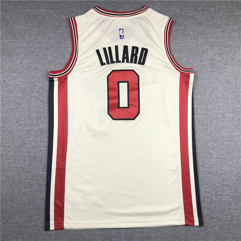 Men's Portland Trail Blazers Damian Lillard #0 NBA White Swingman Jersey1