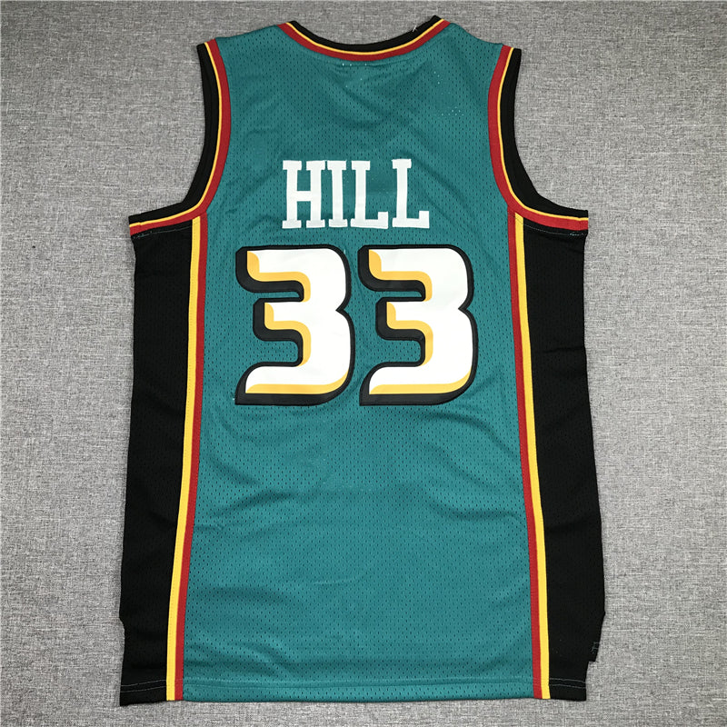 Men's Detroit Pistons Grant Hill 1998-99 Green Hardwood Classics Swingman Jersey1
