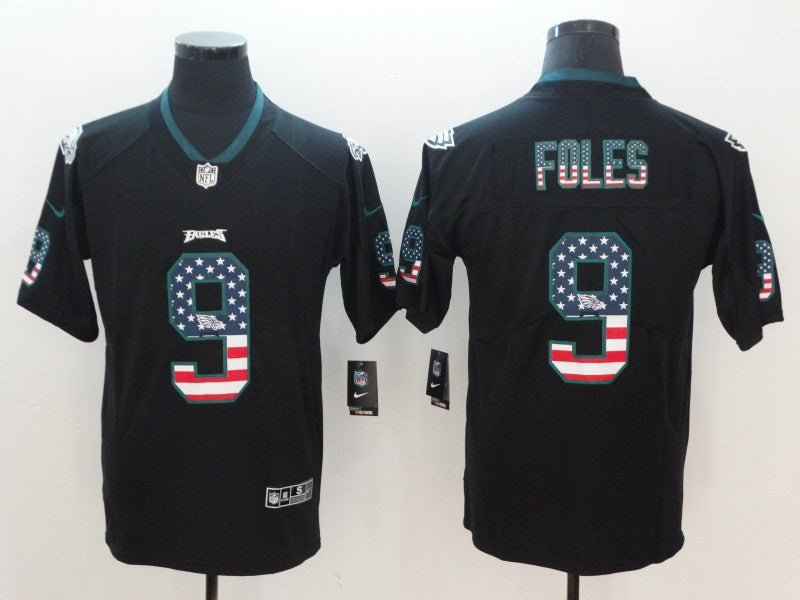 Men's Philadelphia Eagles Nick Foles #9 Black Team Game Jersey1