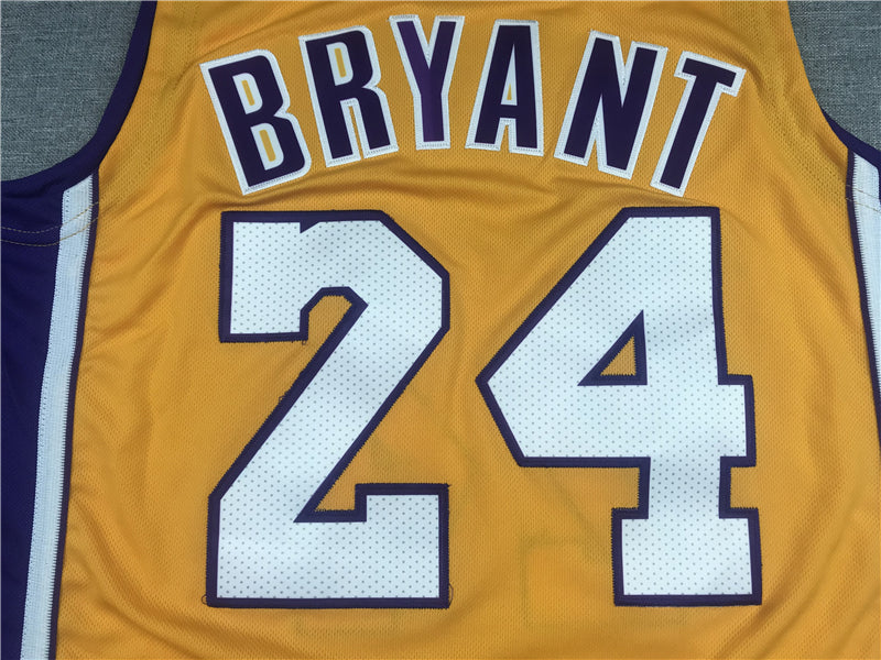 Men's Los Angeles Lakers Kobe Bryant #24 Yellow Swingman Player Jersey1