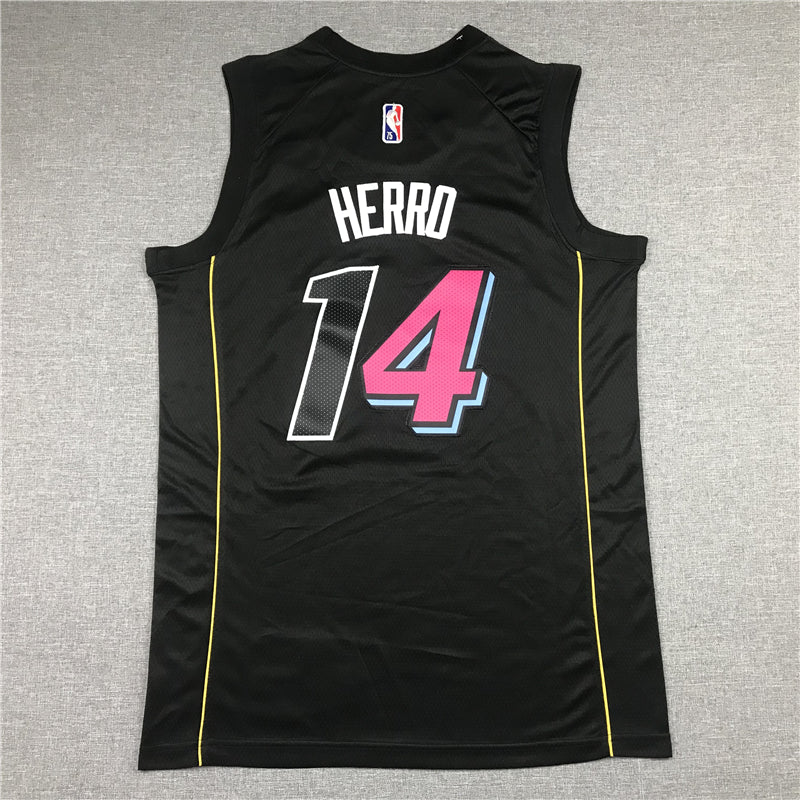 Men's Miami Heat Tyler Herro #14 Black Swingman Player Jersey1 - City Edition