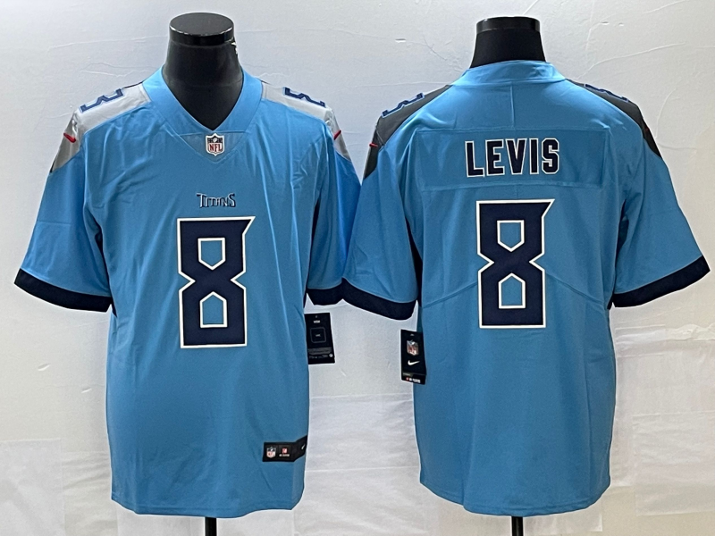 Men's Tennessee Titans Will Levis #8 Light Blue Game Jersey1