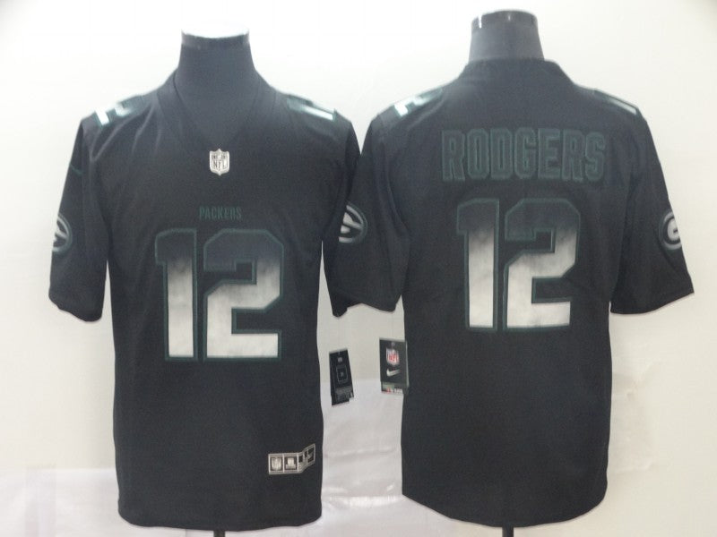 Men's Green Bay Packers Aaron Rodgers #12 Black Game Team Jersey1