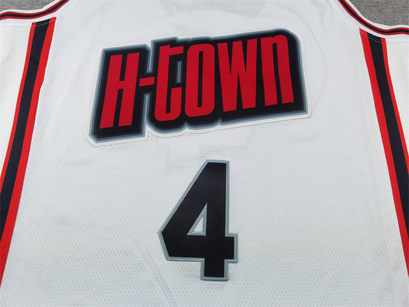 Men's Houston Rockets Jalen Green #4 White 2024/25 Swingman Player Jersey1 - City Edition