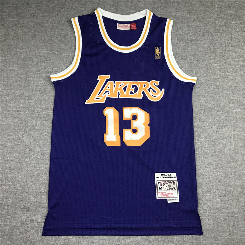 Men's Los Angeles Lakers Wilt Chamberlain #13 NBA Swingman Jersey1 - Retro Purple