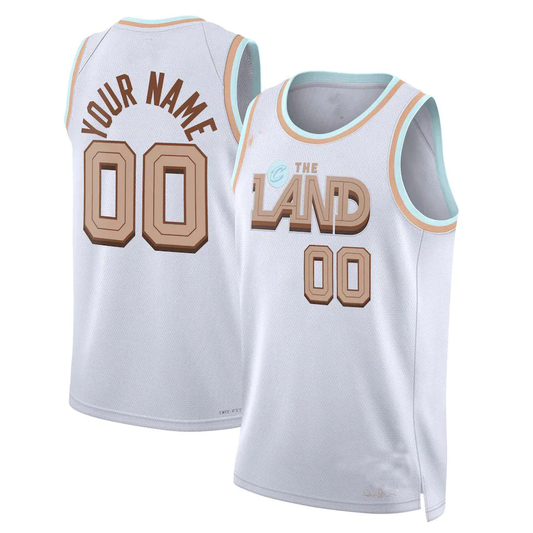 Men's Cleveland Cavaliers White 2022/23 Swingman Custom Jersey1 - City Edition