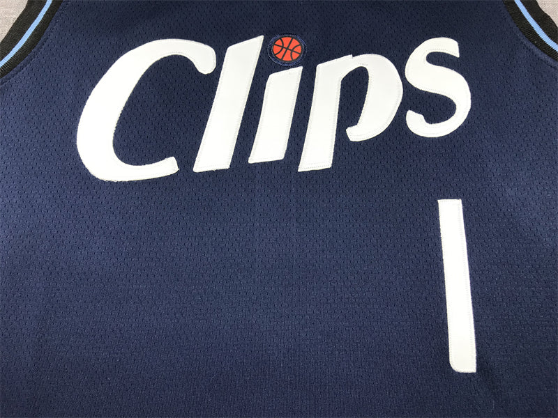 Men's LA Clippers James Harden #1 Navy 2023/24 Swingman Jersey1 - City Edition