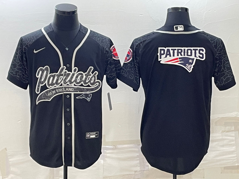Men's New England Patriots Black RFLCTV Limited Jersey1