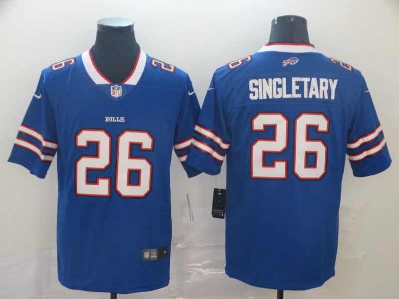 Men's Buffalo Bills Devin Singletary #26 Blue Game Player Jersey1