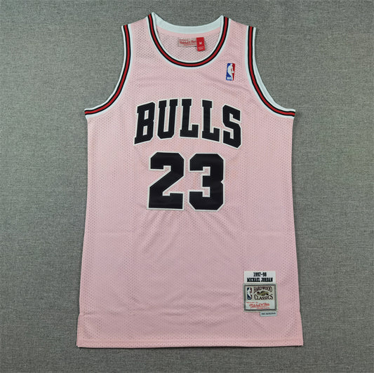 Men's Chicago Bulls Michael Jordan #23 Pink 1997/98 Hardwood Classics Swingman Jersey1