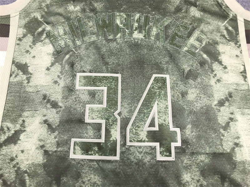 Men's Milwaukee Bucks Giannis Antetokounmpo #34 Brown Select Series Swingman Jersey1