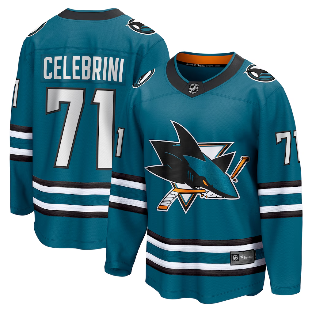 Macklin Celebrini San Jose Sharks Teal Home Jersey