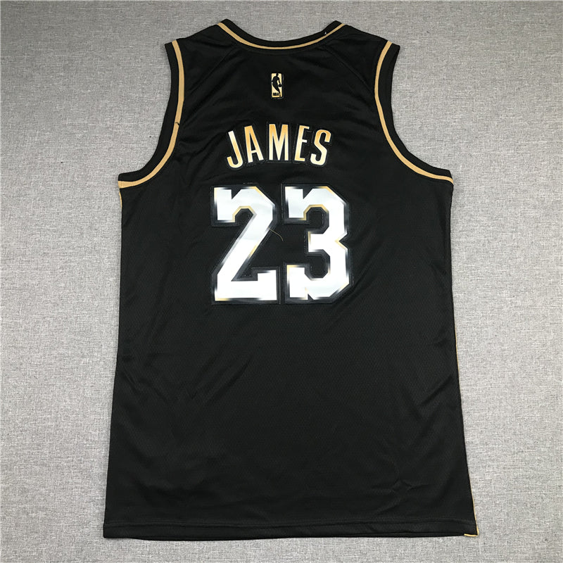 Men's Los Angeles Lakers LeBron James #23 Black Swingman Player Jersey1