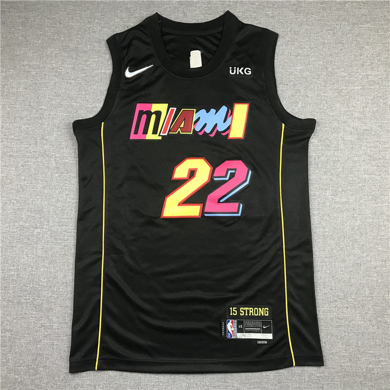 Men's Miami Heat Jimmy Butler #22 Black Swingman Player Jersey1 - City Edition