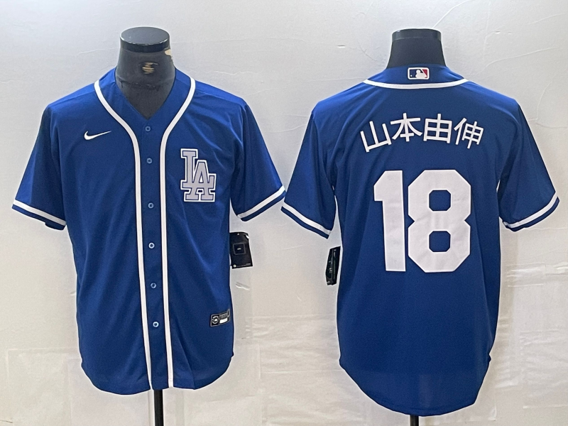Men's Los Angeles Dodgers Yoshinobu Yamamoto #18 Blue Limited Game Jersey1