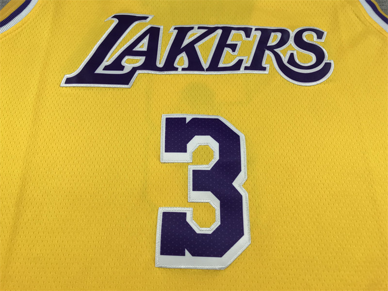 Men's Los Angeles Lakers Anthony Davis #3 Gold 2022/23 Swingman Jersey1 - Icon Edition
