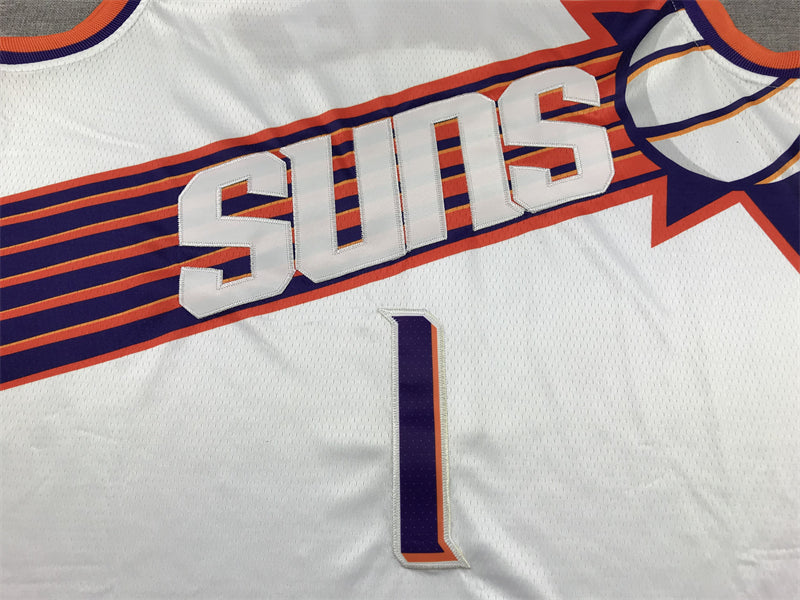 Men's Phoenix Suns Devin Booker #1 White 2023/24 Fast Break Replica Jersey1 - Association Edition
