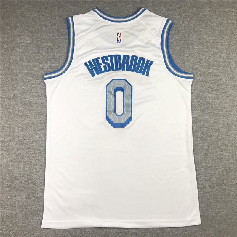 Men's Los Angeles Lakers Russell Westbrook #0 White 2020/21 Swingman Jersey1