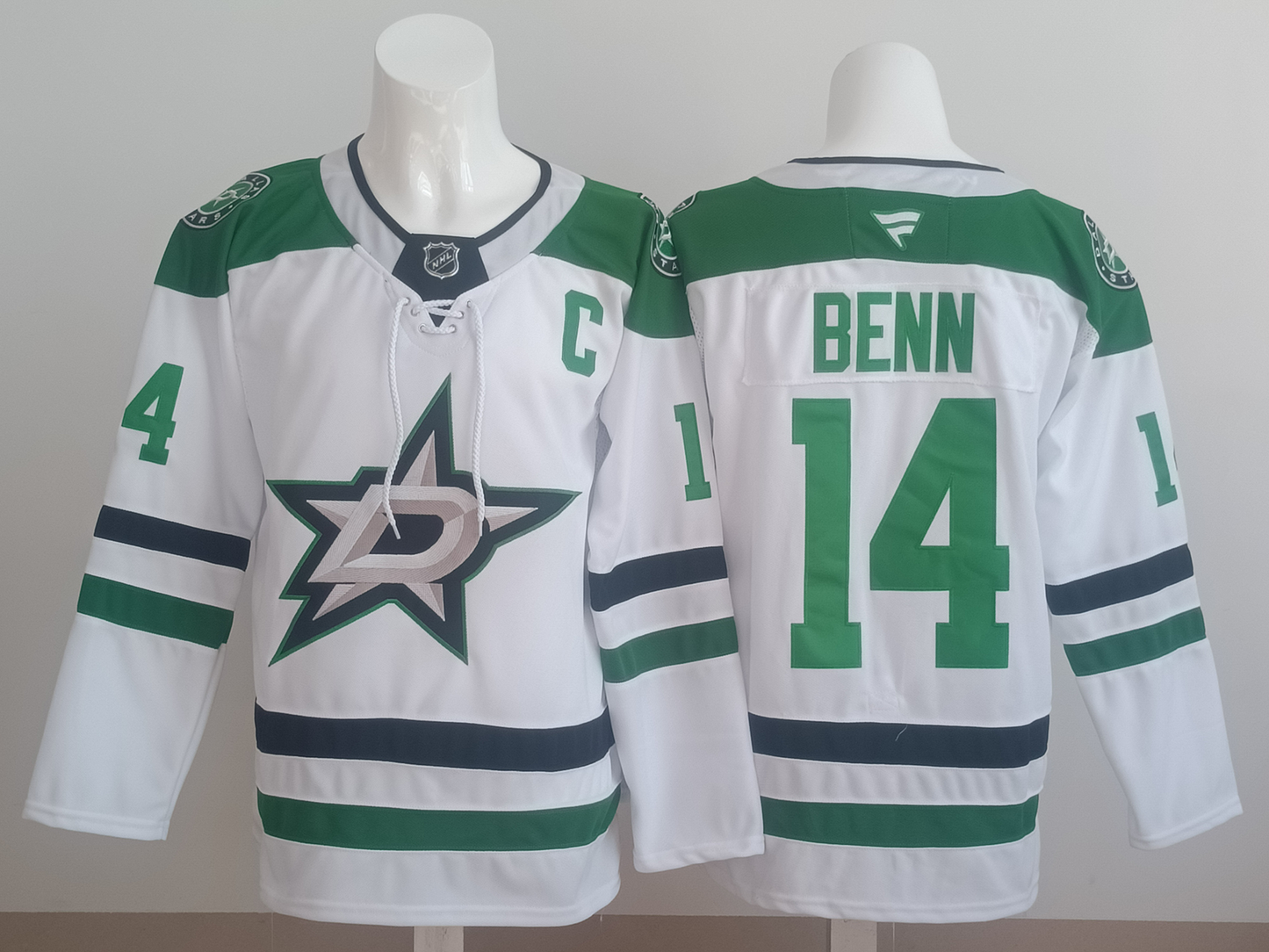 Men's Dallas Stars Jamie Benn #14 White Premium Player Jersey