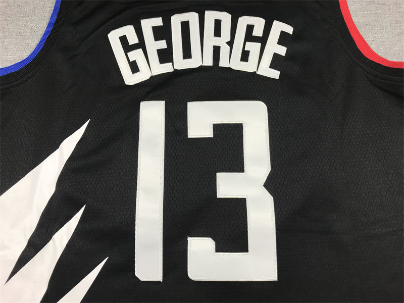 Men's LA Clippers Paul George Jordan Brand Black 2022/23 Statement Edition Swingman Jersey1
