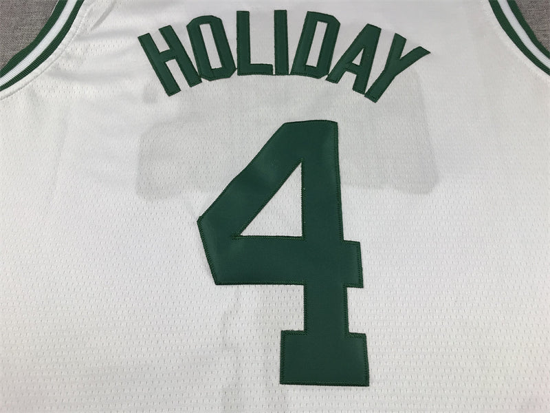 Men's Boston Celtics Jrue Holiday #4 White Swingman Jersey1 - Association Edition