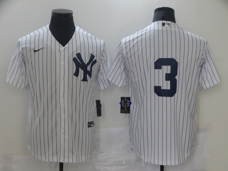 Men's New York Yankees Babe Ruth #3 White Home Replica Player Name Jersey1