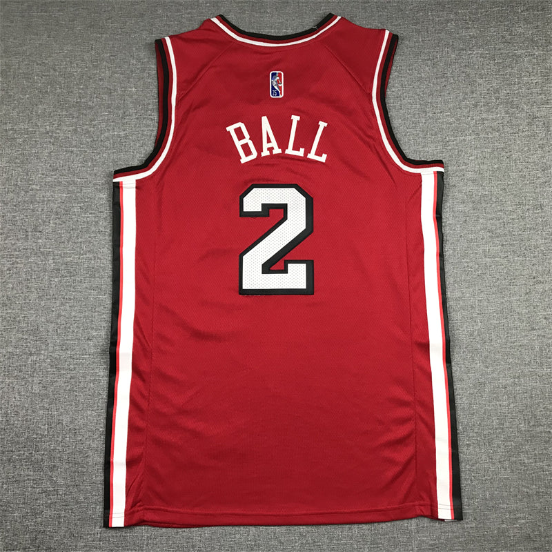 Men's Chicago Bulls Lonzo Ball #2 Red 2021/22 Swingman Jersey1