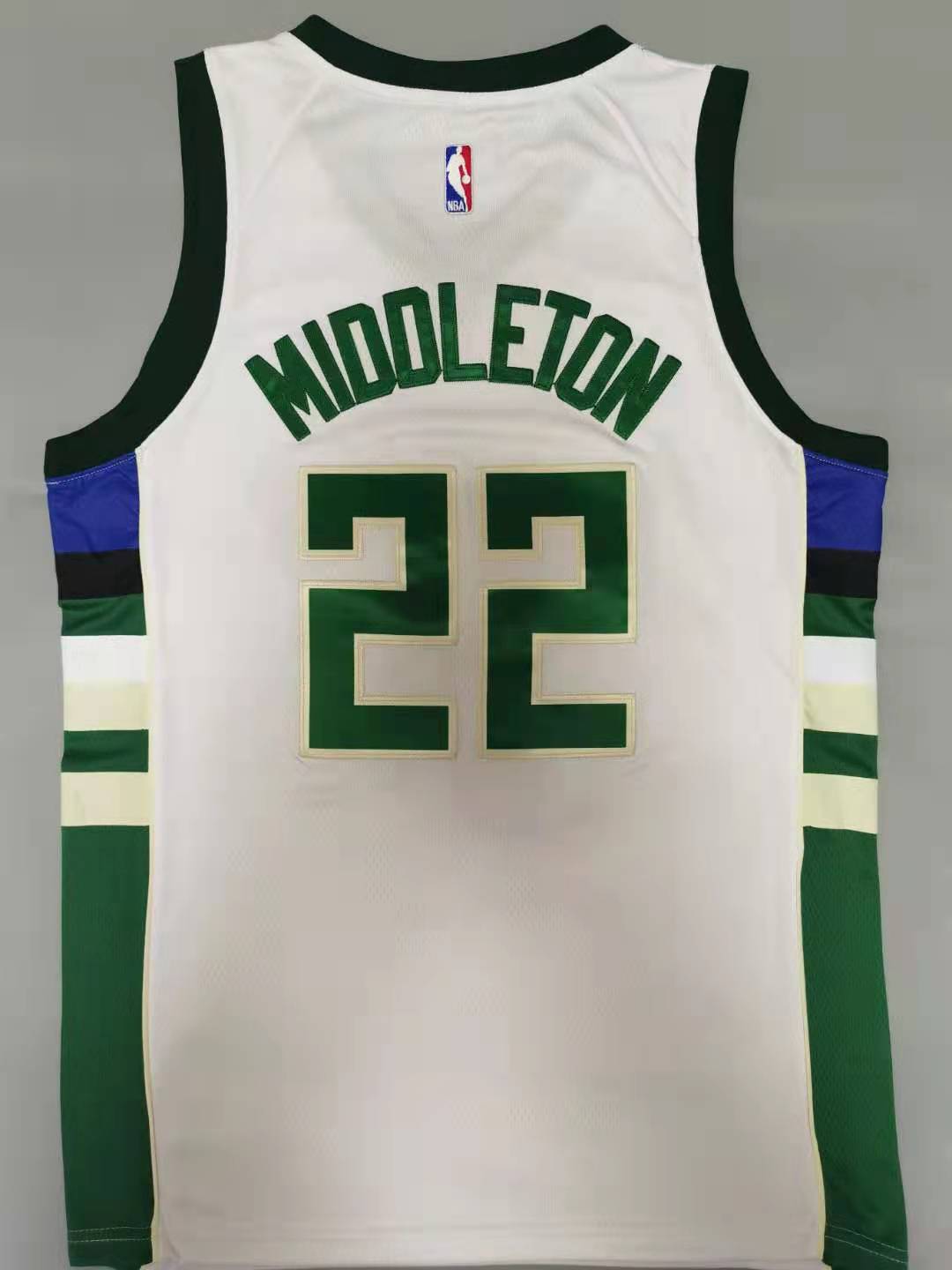 Men's Milwaukee Bucks Khris Middleton Fanatics Branded White Fast Break Jersey1