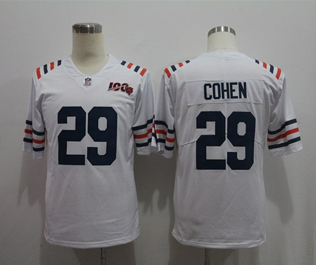 Men's Chicago Bears Tarik Cohen #29 White 2019 Alternate Classic Game Jersey1