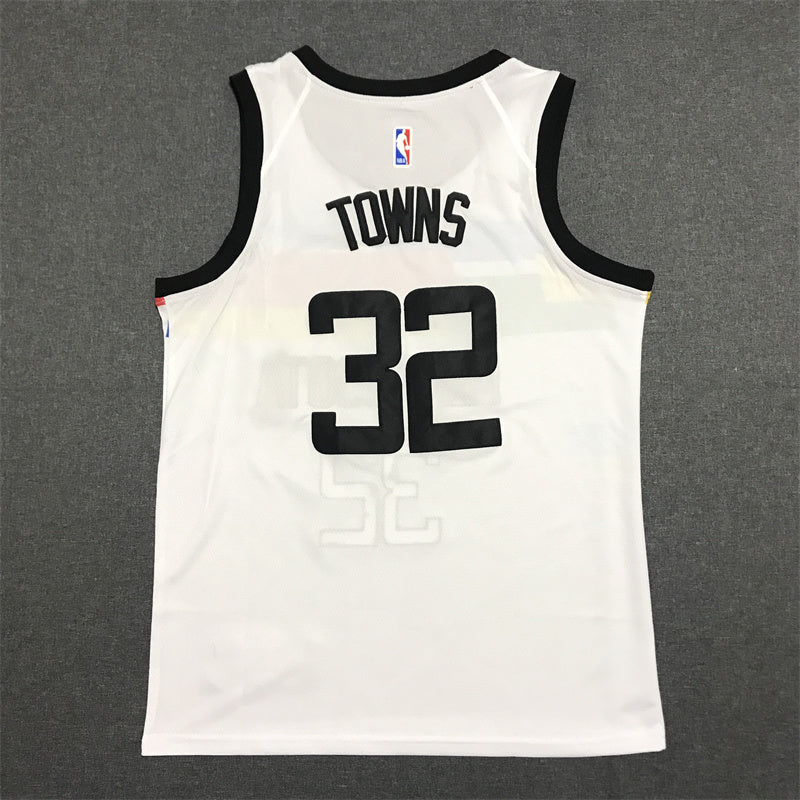 Men's Minnesota Timberwolves Karl-Anthony Towns #32 White Swingman Jersey1 - City Edition