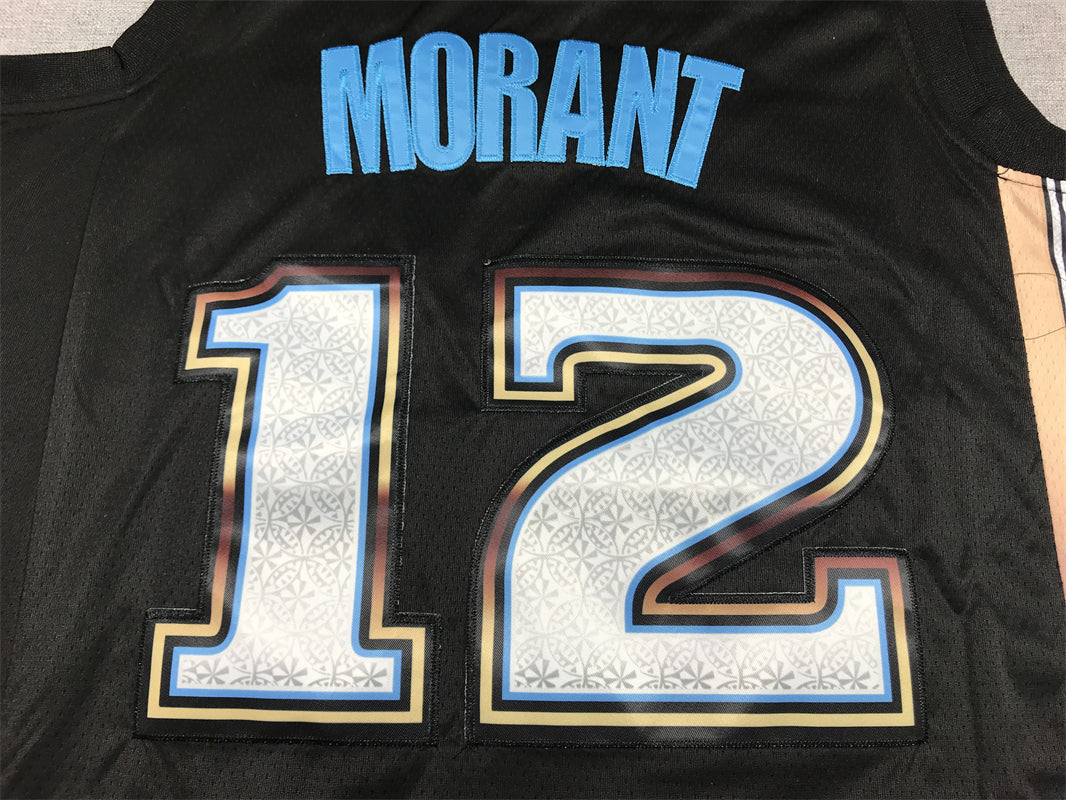 Men's Memphis Grizzlies Ja Morant #12 Black 2022/23 Swingman Jersey1 - City Edition