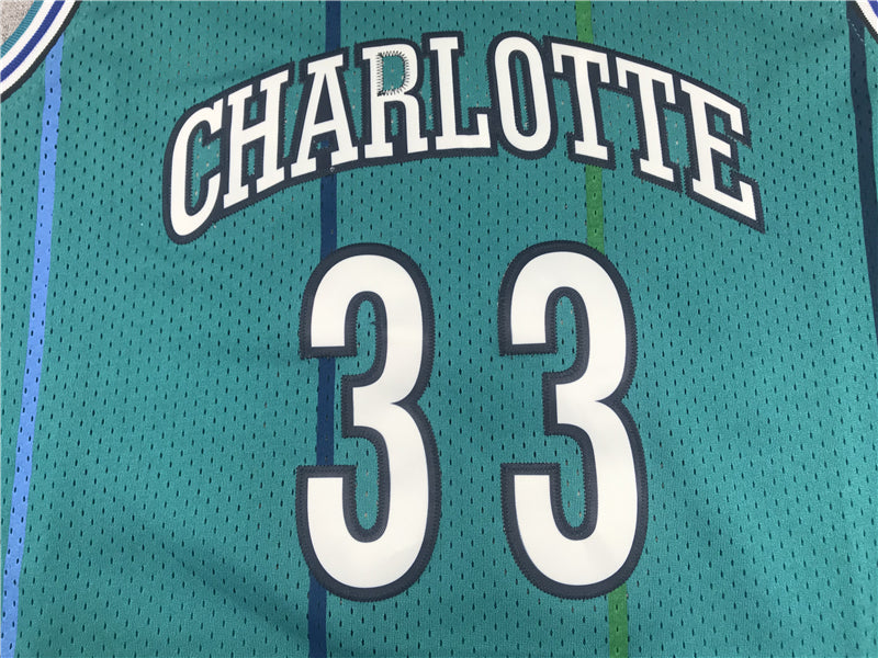 Men's Charlotte Hornets Alonzo Mourning Hardwood Classics Swingman Player jersey1