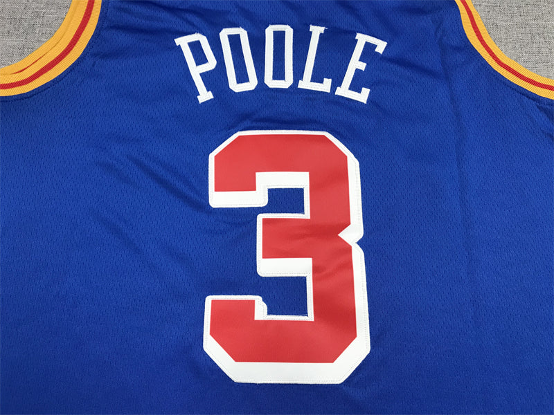 Men's Golden State Warriors Jordan Poole #3 Blue Classic Player Jersey1