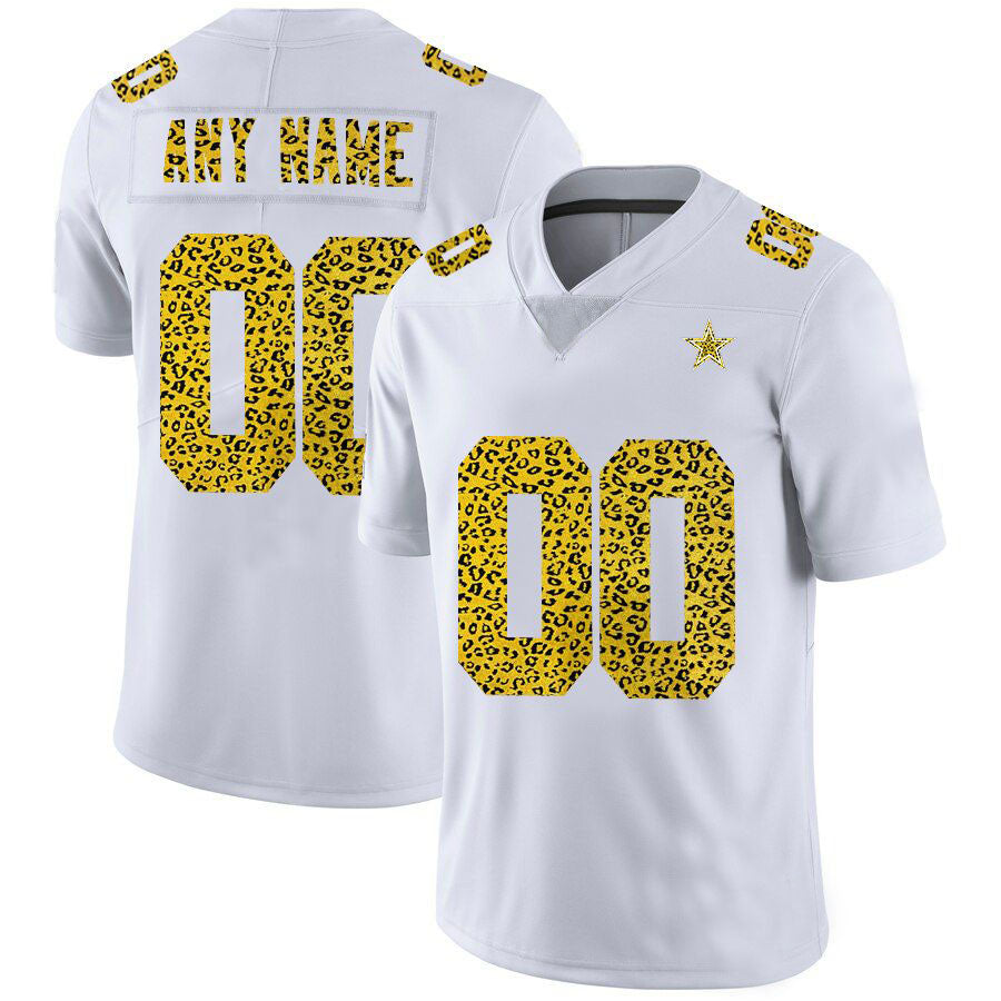 Custom1 Dallas Cowboys Jersey1 White Limited Fashion Vapor Leopard Print