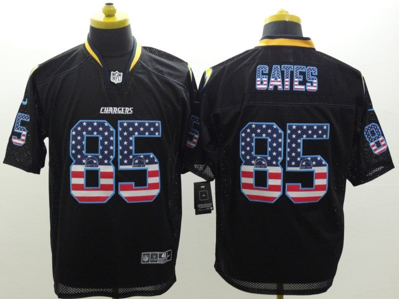 Men's Los Angeles Chargers Antonio Gates #85 Black Game Jersey1