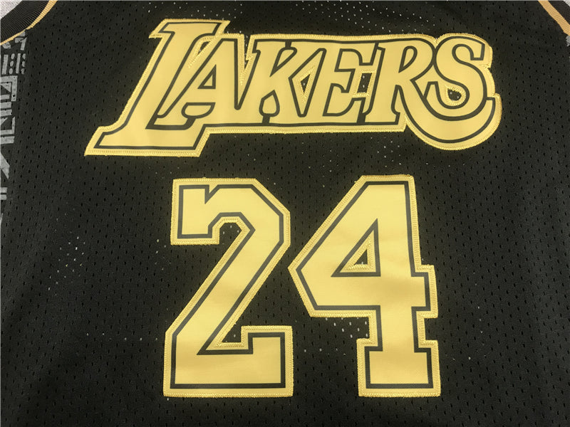 Men's Los Angeles Lakers Kobe Bryant #24 Black Replica Jersey1