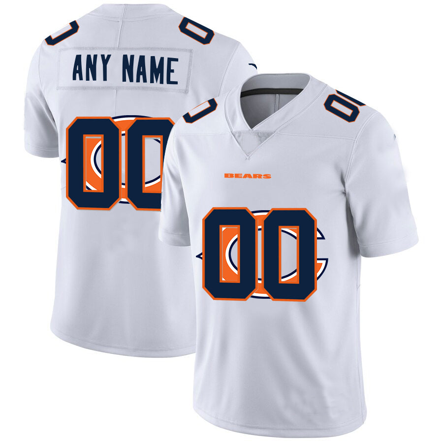 Custom1 Chicago Bears White Team Big Logo Vapor Untouchable Limited Jersey1 Stitched Jersey1 Football Jerseys