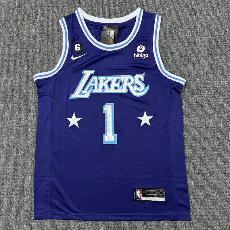 Men's Los Angeles Lakers D'Angelo Russell #1 Purple Swingman Jersey1