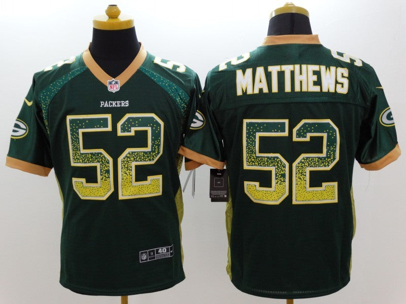 Men's Green Bay Packers Clay Matthews #52 Green Game Jersey1