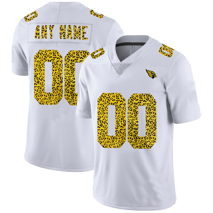 Custom1 Arizona Cardinals Jersey1 White Limited Vapor White Leopard Print Fashion Jerseys