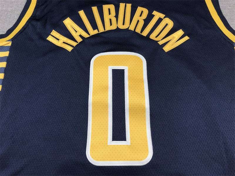 Men's Indiana Pacers Tyrese Haliburton #0 Navy Swingman Jersey1 - Icon Edition