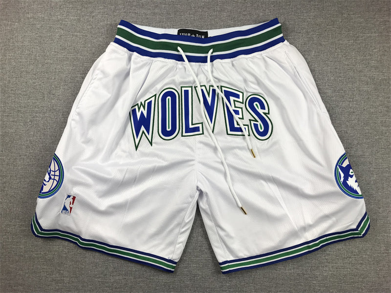 Men's Minnesota Timberwolves White Pocket Shorts1