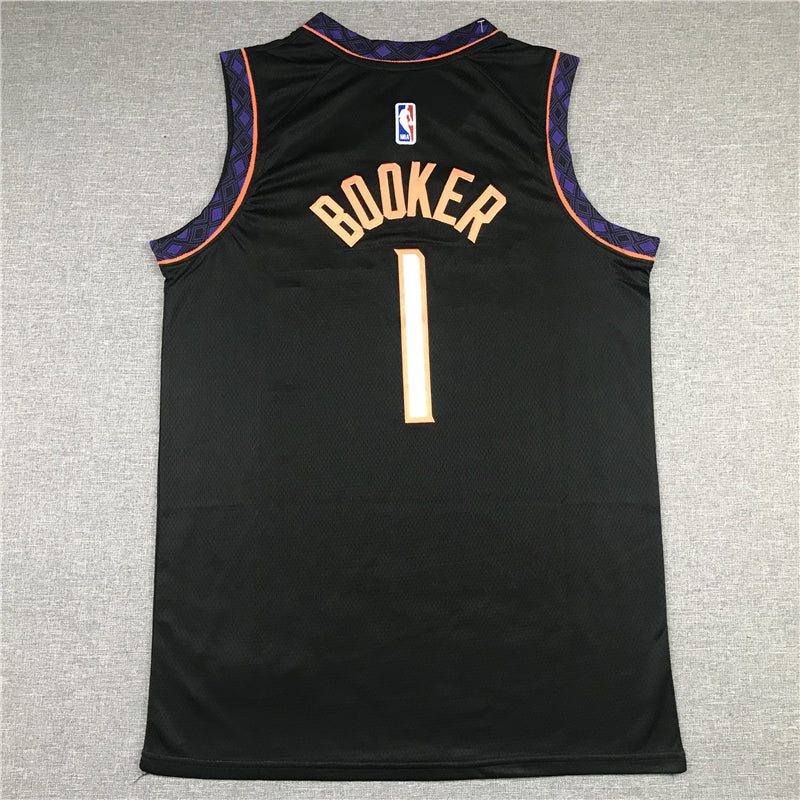 Men's Phoenix Suns Devin Booker #1 Black Replica Jersey1 - City Edition