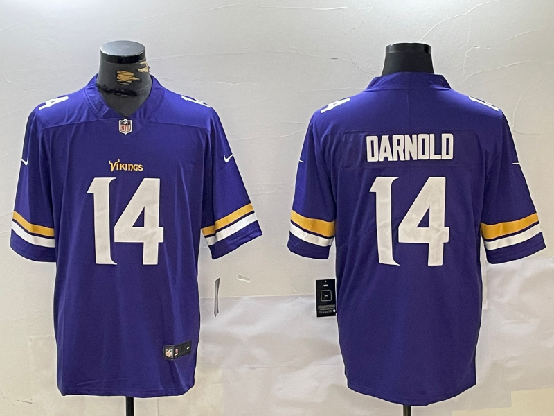 Men's Minnesota Vikings Sam Darnold #14 Purple Team Game Jersey1